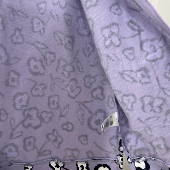 Free Assembly Girls Hooded Sweatshirt Zip-Up Jacket Purple Flowers XL‎ NWT - Picture 5 of 10